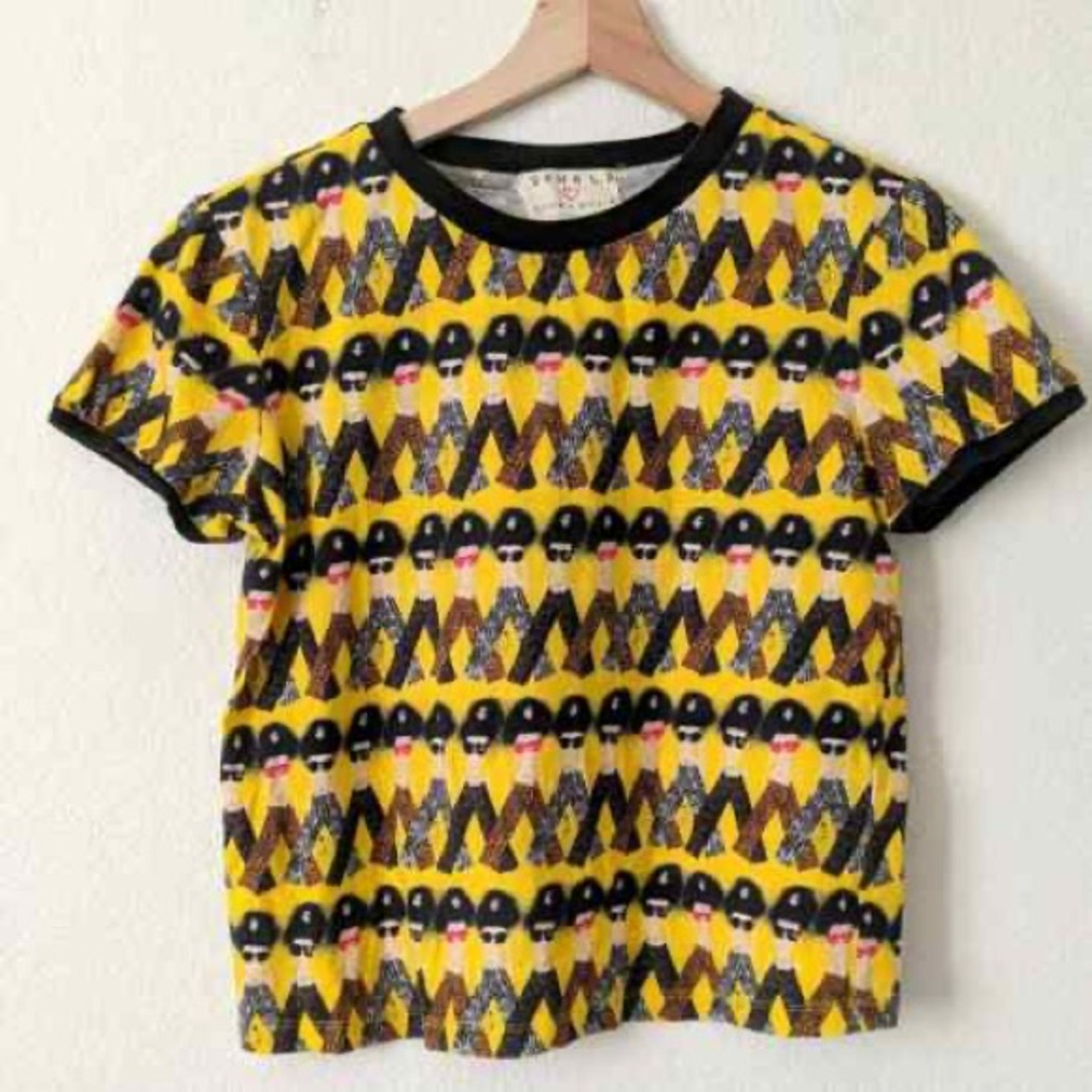 Donald Alice + Olivia Willa Crazy Pants Afro Yellow Ryln Stace Face RARE Medium